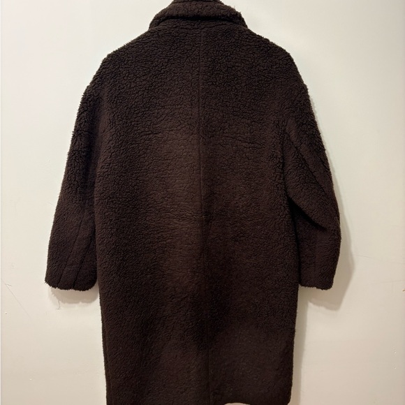 ZARA BASIC - Dark Brown Teddy Coat - Picture 2 of 10
